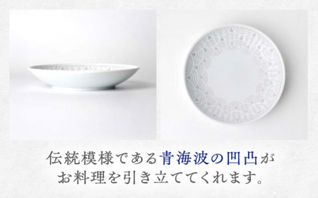 【波佐見焼】青海波グレー プレート Mサイズ 5個セット【聖栄陶器】[TG28]