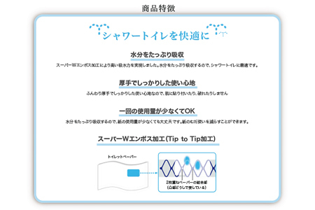 【3カ月定期便】シャワートイレのためにつくった吸水力が2倍の トイレットペーパー 36ロール｜エリエール  ダブル 12ロール 3パック 無香料