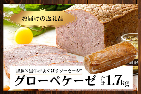 鹿児島黒豚 グローベケーゼ（原木）約1.7kg NS-6| 肉 お肉 豚肉 ぶた 豚 ブタ 黒豚 グローベケーゼ ソーセージ おかず おつまみ 国産 冷蔵 鹿児島県 南大隅町 南州農場
