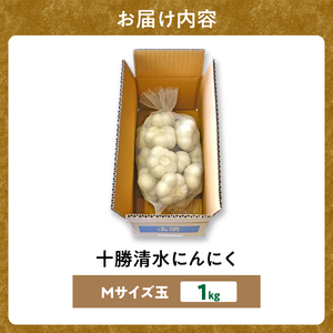 【北海道産】十勝育ちのにんにく Mサイズ(玉) 1kg ニンニク ガーリック_S021-0020