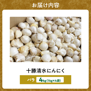 【北海道産】十勝育ちのにんにく バラ4kg _S021-0025