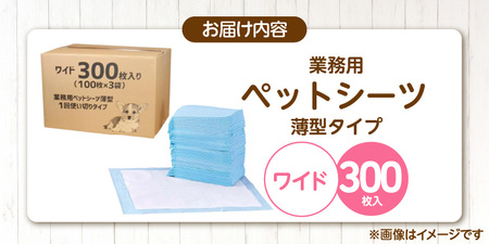 業務用ペットシーツ スリム（ワイド）100枚入×3袋セット _ 業務用 ペットシーツ スリム セット内容 ワイド 100枚入×3袋 犬用 吸収力 消臭力 薄型 トイレトレーニングシーツ 愛犬 犬 日用品 消耗品 ペット用品 福岡県 久留米市 送料無料  〔Qx084-01〕