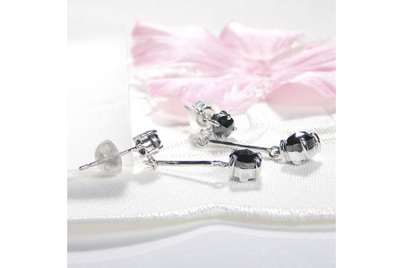 ピアス スタッドピアス プラチナ PT900 ブラックダイヤモンド 2.16ct ぶら下がり レディース  揺れる 【f223-pt】 [オーダーメイドジュエリーメイ 山梨県 韮崎市 20745211]