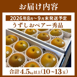 梨 なし 4.5kg以上 10〜13玉 3L〜5Lサイズ 2026年 8月順次発送 梨
