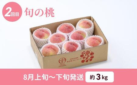 [2回定期便] 旬のネクタリン＆旬の桃 約2.6～3kg 食べ比べ 年2回定期便 2026年7月中旬～8月下旬発送［おぶせファーマーズ］ネクタリン 白桃 旬の桃　ルーツ 果物 冷蔵便 クール便 長野県産 信州産 小布施 令和8年産 [F-69]