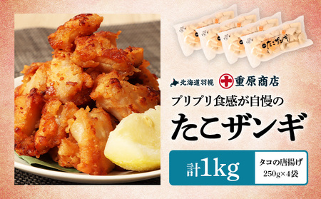 プリプリ触感が自慢 たこザンギ 計1kg （タコの唐揚げ 250g×4）【05128】