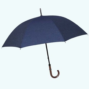メンズ 晴雨兼用傘 長傘 331601 綿デニム 無地 手開き UV防止 日本製 ／ まちづくり観光振興機構 男女兼用 デニム 綿素材 シンプル おしゃれ 籐 奈良県 田原本町