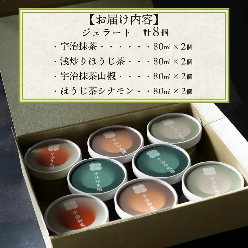 ジェラート 茶葉香る 8個セット 抹茶 ほうじ茶 ジェラート 宇治和束園