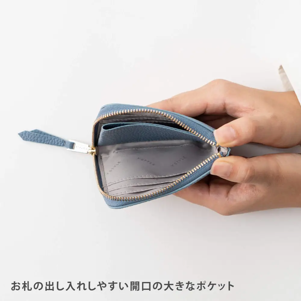 Y-STYLE 魔法の収納 薄型ミニウォレット【ブルー】