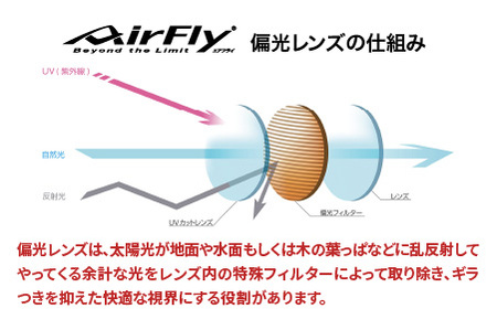 「エアフライ」AF-301BKモデル　偏光レンズ装着版 C-3 BKPGM マットブラック