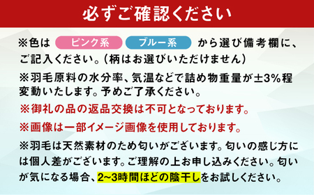 【初冬用】シングル掛け布団 羽毛1.0kg ピンクorブルー ポーランド産 / 布団 [AFAO023]