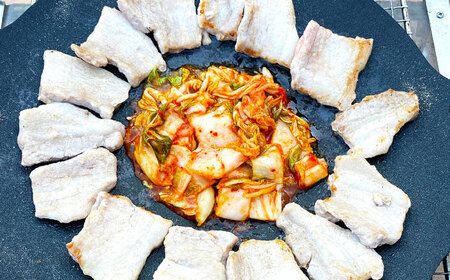 佐賀ギョプサルセット2人前 / 豚肉 焼肉 キムチ サムギョプサル / 佐賀県 / 有限会社乃市商店 [41AHDB001]