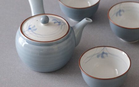 【陶器市特集】【波佐見焼】グレー蘭 急須茶器揃 湯呑み 茶器 食器【西海陶器】[OA491]