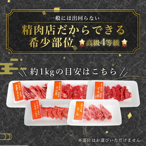 知多牛 焼肉 希少部位 1kg 訳あり 牛肉 国産 ブランド牛 冷凍 1キロ 厳選 ラムシン イチボ 中落ちカルビ ヒレ ロース芯 トモサンカク ネクタイ リブキャップ 赤身 肉 精肉店 直送 愛知県 美浜町