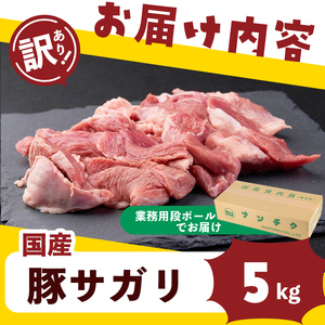 【訳あり・業務用】希少部位！！国産豚サガリ(計5kg) 国産 豚肉 豚肉 豚 肉 冷凍 5kg 訳あり 業務用 サガリ つまみ おつまみ 炒め物 焼肉 BBQ 赤身 カレー シチュー 煮込み ハラミ a7-026