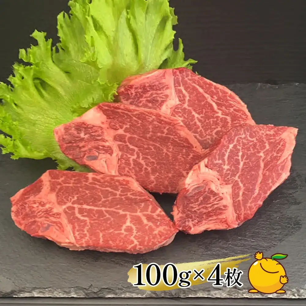 【12か月定期便】おおいた和牛 ヒレステーキ 約100g×4枚　(合計400g)　|　津久見市