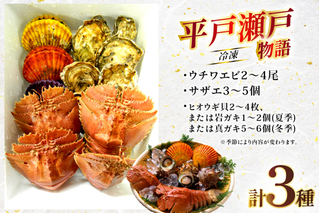 ウチワエビ えび サザエ ヒオウギ貝 平戸 海鮮 3種 盛り合わせ [平戸さくら水産 長崎県 平戸市 hr42bgy420174]
