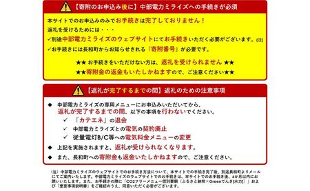 長和町産CO2フリーでんき 10,000円コース（注：お申込み前に申込条件を必ずご確認ください）／ 中部電力ミライズ 電気 電力 長野県 長和町