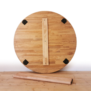 [木脚] 天然木のダイニングテーブル (ラウンド) W90×D90×H72cm [2429]