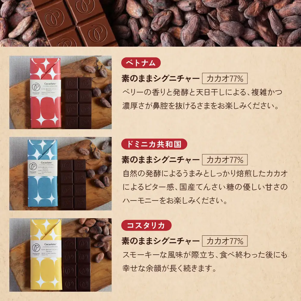 【Premarché Cacaolate Lab】国際コンテスト入賞店の手づくりチョコレート 産地食べ比べ3枚セット ＜セットB＞｜京都 チョコレート専門店 人気セット スイーツ スイーツ