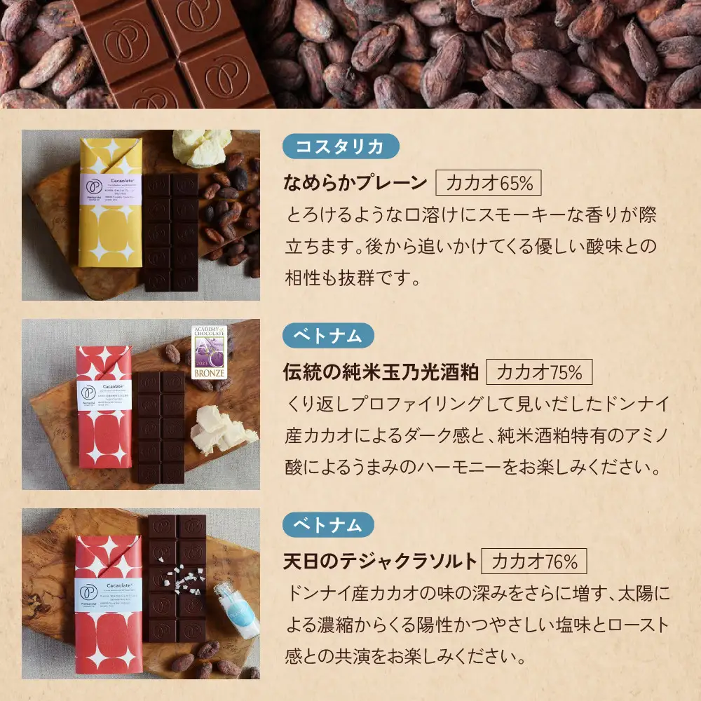 【Premarché Cacaolate Lab】国際コンテスト入賞店の手づくりチョコレート 産地食べ比べ6枚セット ＜セットC＞｜京都 チョコレート専門店 人気セット スイーツ スイーツ