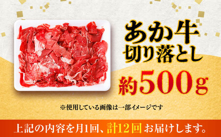 全12回定期便 あか牛 切り落とし 約500g 切り落とし BHCY004
