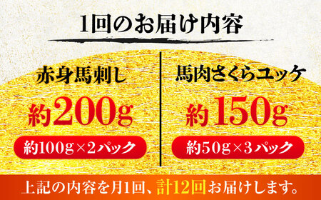全12回定期便 赤身馬刺し・馬肉さくら ユッケ セット ユッケ BHCY036