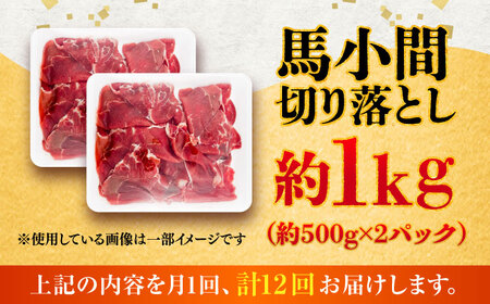全12回定期便 馬小間 切り落とし 約1kg 切り落とし BHCY040