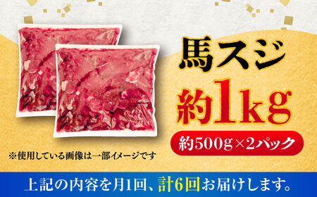 【全6回定期便】馬スジ 約1kg 馬肉 馬肉 BHCY043
