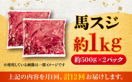 全12回定期便 馬スジ 約1kg 馬肉 馬肉 BHCY044