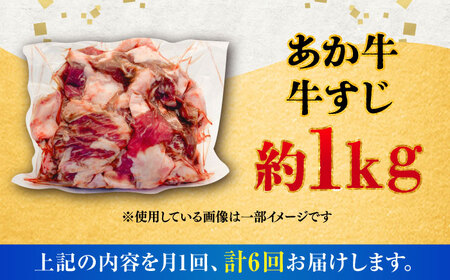 【全6回定期便】熊本あか 牛スジ  約1kg 牛スジ BHCY051