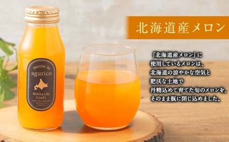 agurico メロン飲み比べセット180ml×24本 計4.32L 2種 メロンジュース ジュース キングメルティー フルーツ 果物 北海道 浦臼町