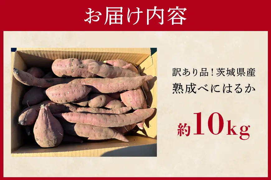訳あり品！茨城県産熟成べにはるか 約10kg さつまいも サツマイモ 芋 いも 茨城県 那珂市 B15-006