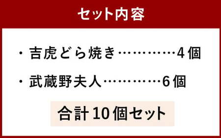 【1947年創業の老舗 吉祥寺虎屋】 吉祥寺 土産 吉虎どら焼きと武蔵野夫人の 10個セット 2種 和菓子 洋風和菓子 詰め合わせ