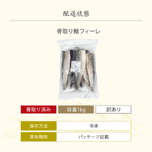 訳あり 骨取り サバ 切り身 (無塩) 1kg [001-c022_(20)] 