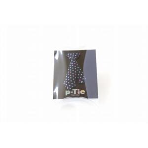 シルク100%のネクタイ＆「ｐ-Ｔｉｅ」（ネクタイ型ピンバッジ）セット（ネイビー）