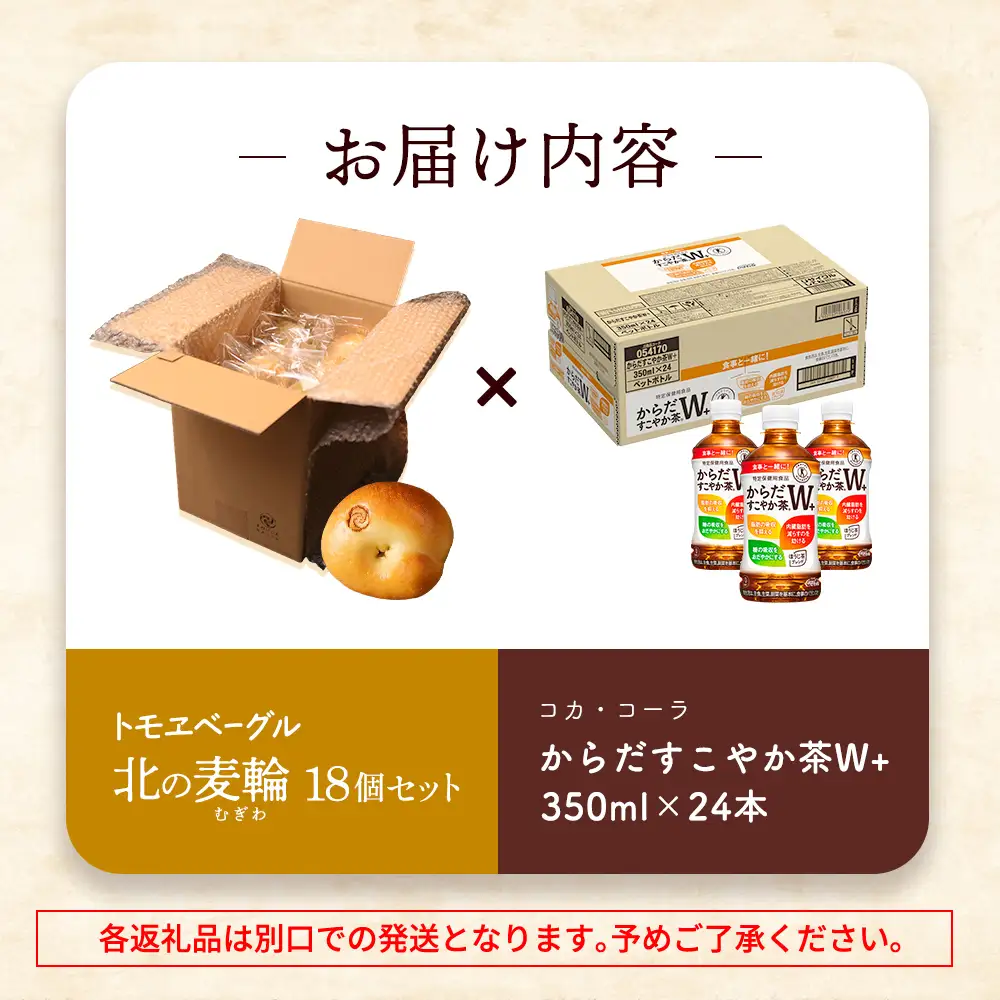 からだすこやか茶W+350ml×24本と北の麦輪18個セット【C99024】