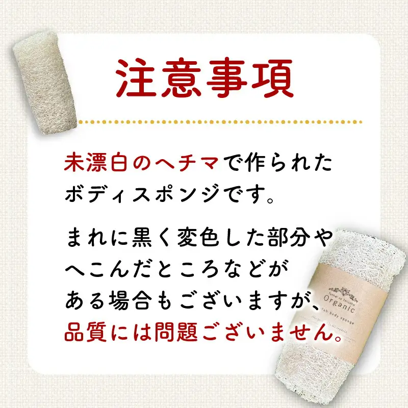 ヘチマたわし (Mサイズ) 未漂白 たわし ボディスポンジ 有機JAS認定農園