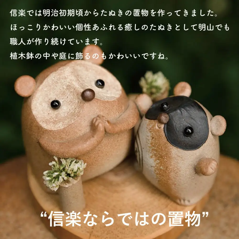 【信楽焼・明山】おねがいたぬき(大)　hc-17