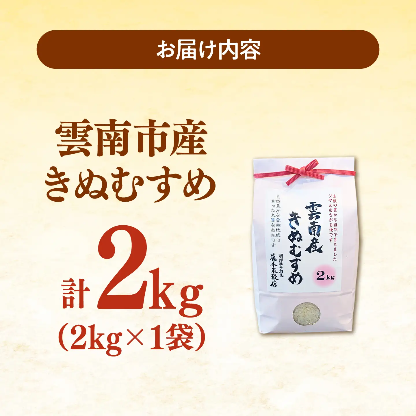 米 雲南市産きぬむすめ 2kg [AIDB098] 