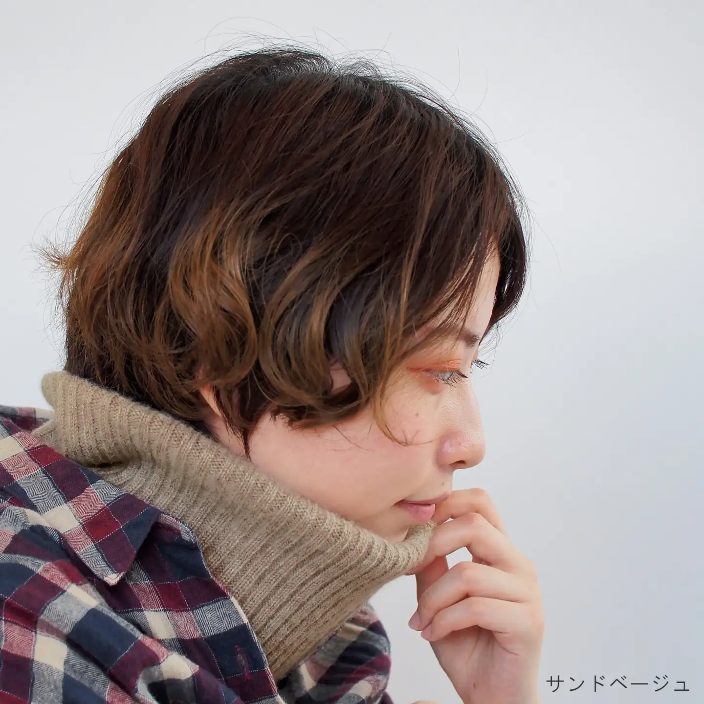 カシミヤネックウォーマー エンジ | カシミヤ 日本製 ネックウォーマー
