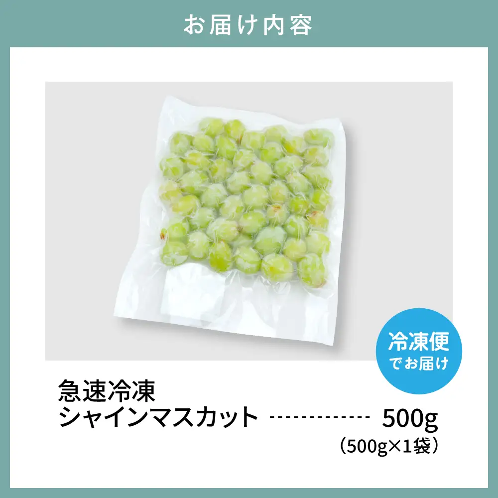 【急速冷凍】東根産シャインマスカット500g 冷凍 シャインマスカット