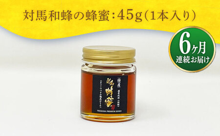 【全6回定期便】 対馬 和蜂 はちみつ 45g×1本 《対馬市》【特定非営利活動法人 對馬次世代協議会（対馬コノソレ）】 蜂蜜 ハチミツ 日本ミツバチ ニホンミツバチ[WAM041]