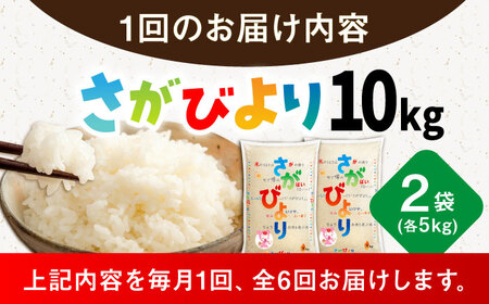 【6回定期便】さがびより 白米 10kg /JA食糧さが[UDS003] 米 定期