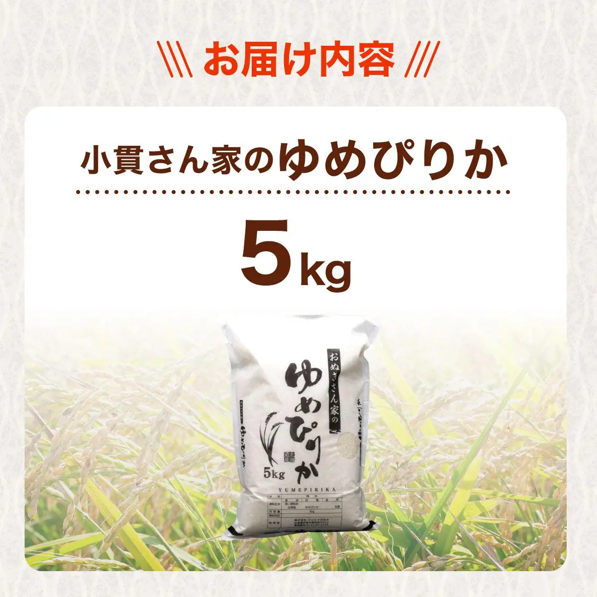 ◆R7年産◆ JGAP認証【おぬきさん家のゆめぴりか】5kg ≪北海道伊達産≫ maru-002