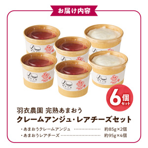 羽衣農園 完熟あまおう クレームアンジュ・レアチーズセット _ 完熟 あまおう スイーツ セット ふんわり 軽い クレームアンジュ 果実感 あまおうソース レアチーズケーキ まろやか コク レアチーズ 甘酸っぱい あまおうジャム こだわり いちご デザート 洋菓子 冷凍 ご自宅用 お取り寄せ グルメ 福岡県 久留米市 送料無料  〔Dw121〕