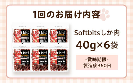 【全12回定期便】Softbits ドッグフード 鹿（40g×6P）/ ドッグフード 犬 いぬ ドッグ おやつ ペットフード / 大村市 / サポート[ACAM036]