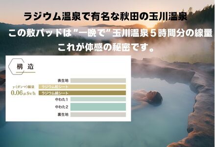 ラジウム温泉の力を取り入れたホルミシス敷パッド(セミダブル)_【G0595】