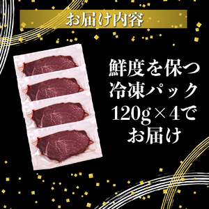 ヒレ ステーキ 宮崎 ハーブ牛 480g（120g×4枚）小分け 真空パック 冷凍