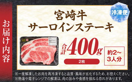 牛肉 ステーキ 牛肉[宮崎牛 サーロイン 400g]